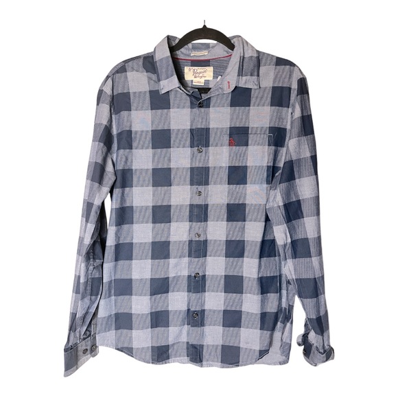 Original Penguin Other - Original Penguin Men’s Button Down Grey and Blue Plaid Shirt Size Large